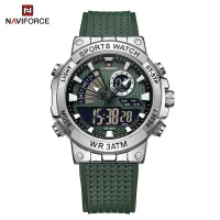 NAVIFORCE 9219 Creative Multifunction Man Wristwatches TPU Strap LCD Display Electronic Watches for Men Casual Wild Male Clock